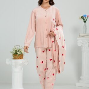 Winter Pajamas velour 3pcs series 251005